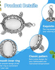 40 Pieces Antique Silver Turtle Pendant Settings, Include 20 Blank Turtle Pendant Tray with 0.71 X 0.98 Inch Oval Cabochons Base for DIY Jewelry Making