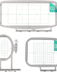 Embroidery Hoops for Brother SE700 SE600 PE535 PE550D PE545 SE400 PE525 PE540D PE500 SE625 SE425 M380D Innovis Babylock Brother Embroidery Machine Hoop (3In1 Set)