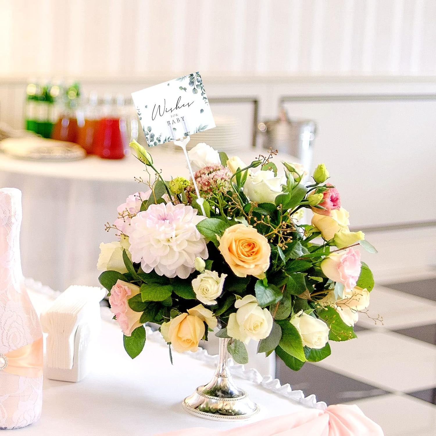 240 Pcs Floral Picks Card Holder Plastic Straight Head Flower Card Holder Stick for Card Photo Floral Bouquet Arrangement Valentine'S Day Wedding Birthday Party Decoration (Fork Shape, 9.4 Inch)