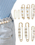 8 Pcs Pearl Brooch Pins,Safety Pins for Clothing Dress Pants Skirt Cardigan Collar，Faux Pearl Rhinestones Brooches for Women Girls Pants Extender Safety Pins