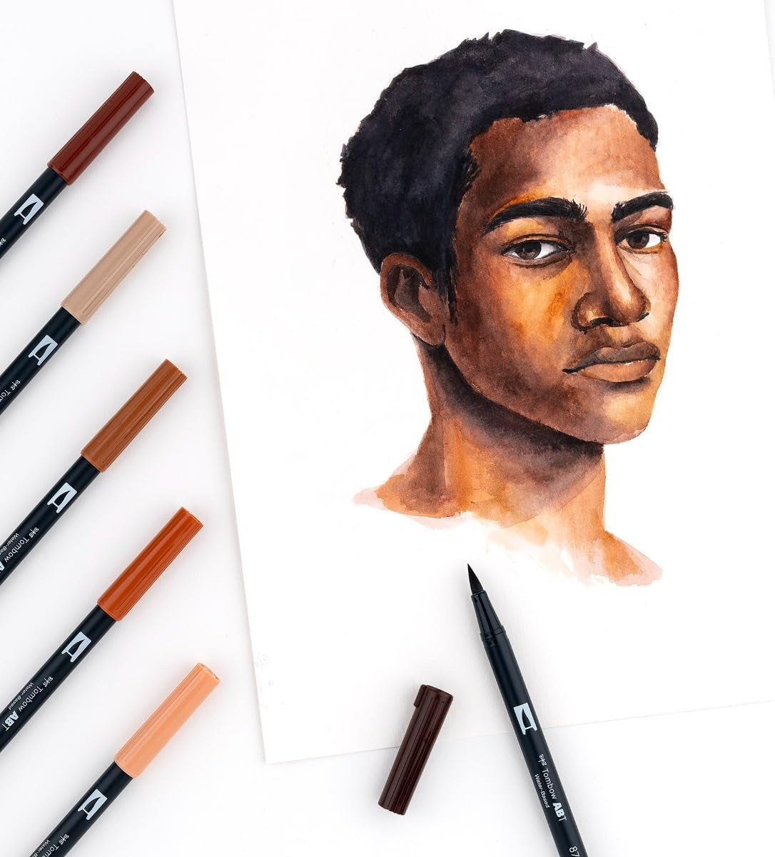 56236 Dual Brush Pen Art Markers, Portrait, 6-Pack. Blendable, Brush and Fine Tip Markers