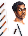 56236 Dual Brush Pen Art Markers, Portrait, 6-Pack. Blendable, Brush and Fine Tip Markers