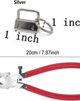 51 Sets Key Fob Hardware with 1Pcs Key Fob Pliers,Glass Running Pliers Tools with Jaws, Pliers Attach Rubber Tips Perfect for Key Fob Hardware Install, Silver