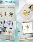 60 Pcs 6X6 Inch Flower Stencils for Painting on Wood Reusable Floral Stencils Bird Wall Stencil Butterfly Leaf Drawing Template DIY Craft Summer Stencils for Painting on Wood Wall Canvas