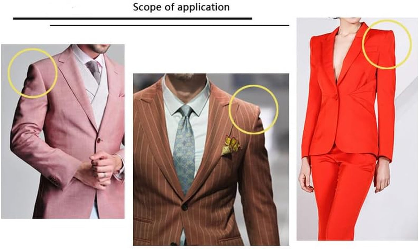 4 PCS Shoulder Pads Costume Foam Polyester Pads Breathable Sponge Pads Reusable Removable for Women Clothing Men Blazer Suit Coat Sewing, White