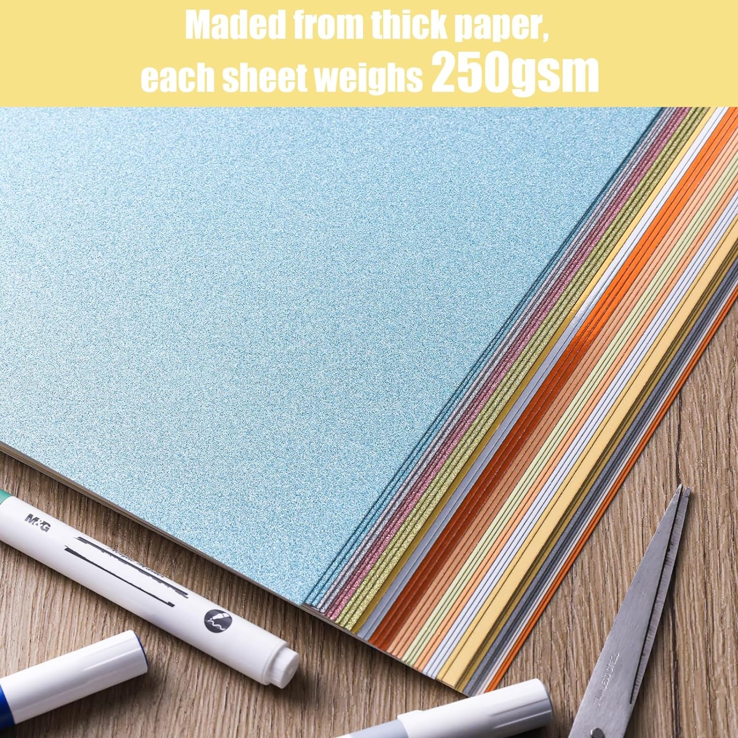 48 Sheets Glitter Cardstocks, 8.5 X 11 Inches Premium Sparkle Cardstock Paper Heavyduty Craft Paper for Scrapbook Making DIY Crafts, 92Lb/250Gsm
