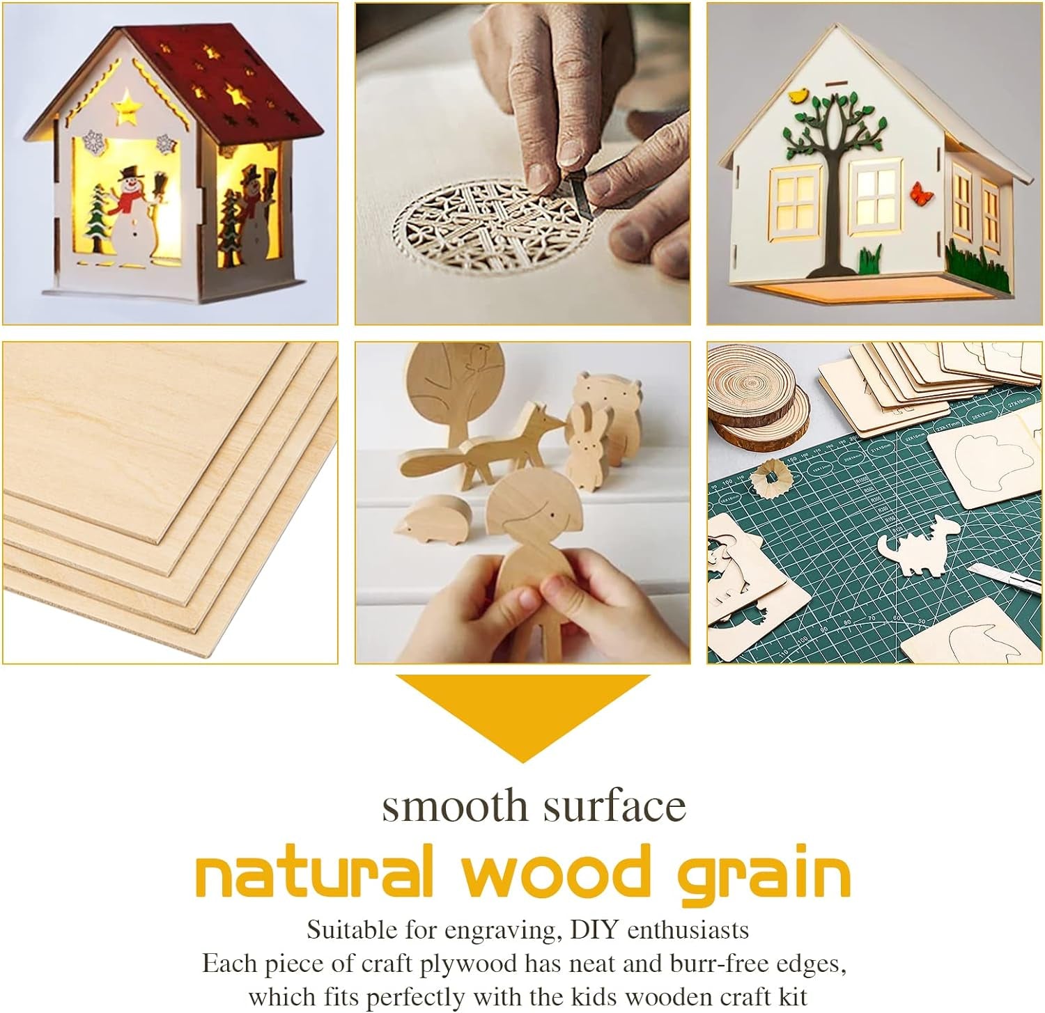 Basswood Sheets 1/8" - 3Mm Plywood Sheets, 12 X 12 Inch Basswood Unfinished for Crafts, Laser Cutting, Engraving, DIY Arts, Drawing(20 Pack)