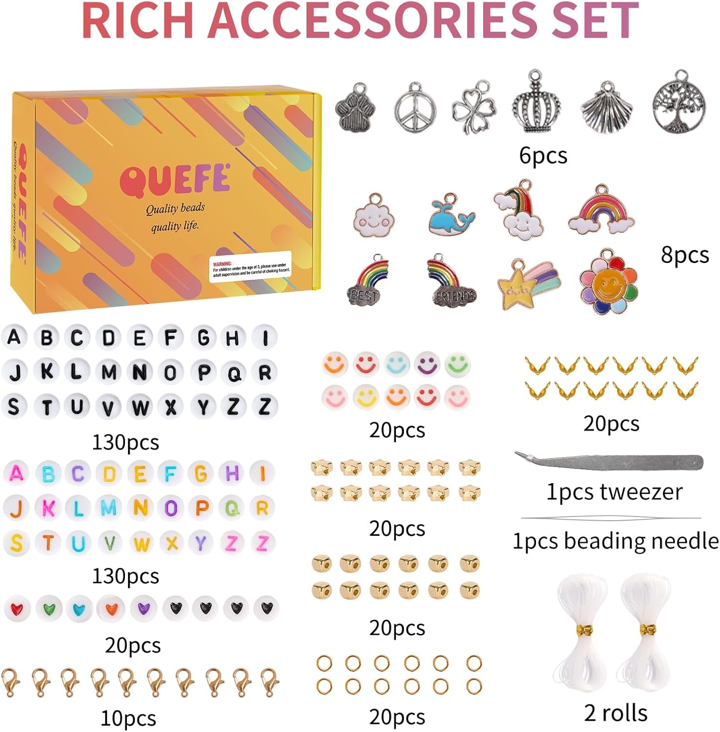 48000Pcs Glass Seed Beads Kit for Jewelry Making, 96 Colors 2Mm Small Beads with Pendant Charms and Letter Beads for Friendship Bracelet, Necklace Ring Making