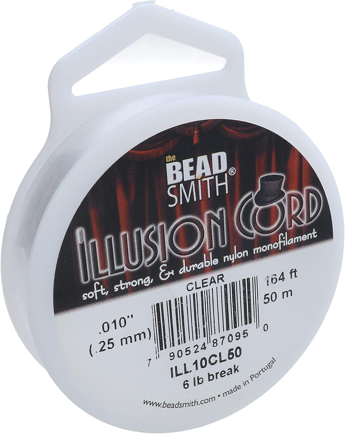 Illusion Cord – Durable Nylon Monofilament – Clear Color, 0.254Mm Diameter, 50-Meter Spool – Jewelry Making Cord for Creating Necklaces, Bracelets and DIY Crafts