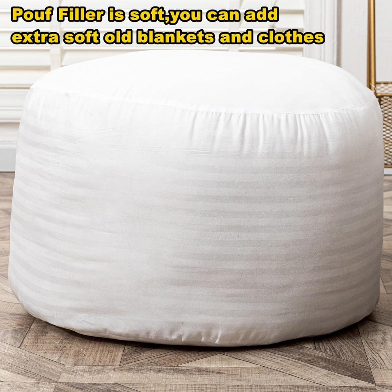 Ottoman Pouf Filler, Foot Stool Filler, 20X12 Inches Floor Pouf Filler, Pouf Ottoman Stuffing,Pouf Insert,Pouf Ottoman Filler,Round Ottoman Seat Filling, Floor Bean Bag Chair Stuffing (Pouf Filler)
