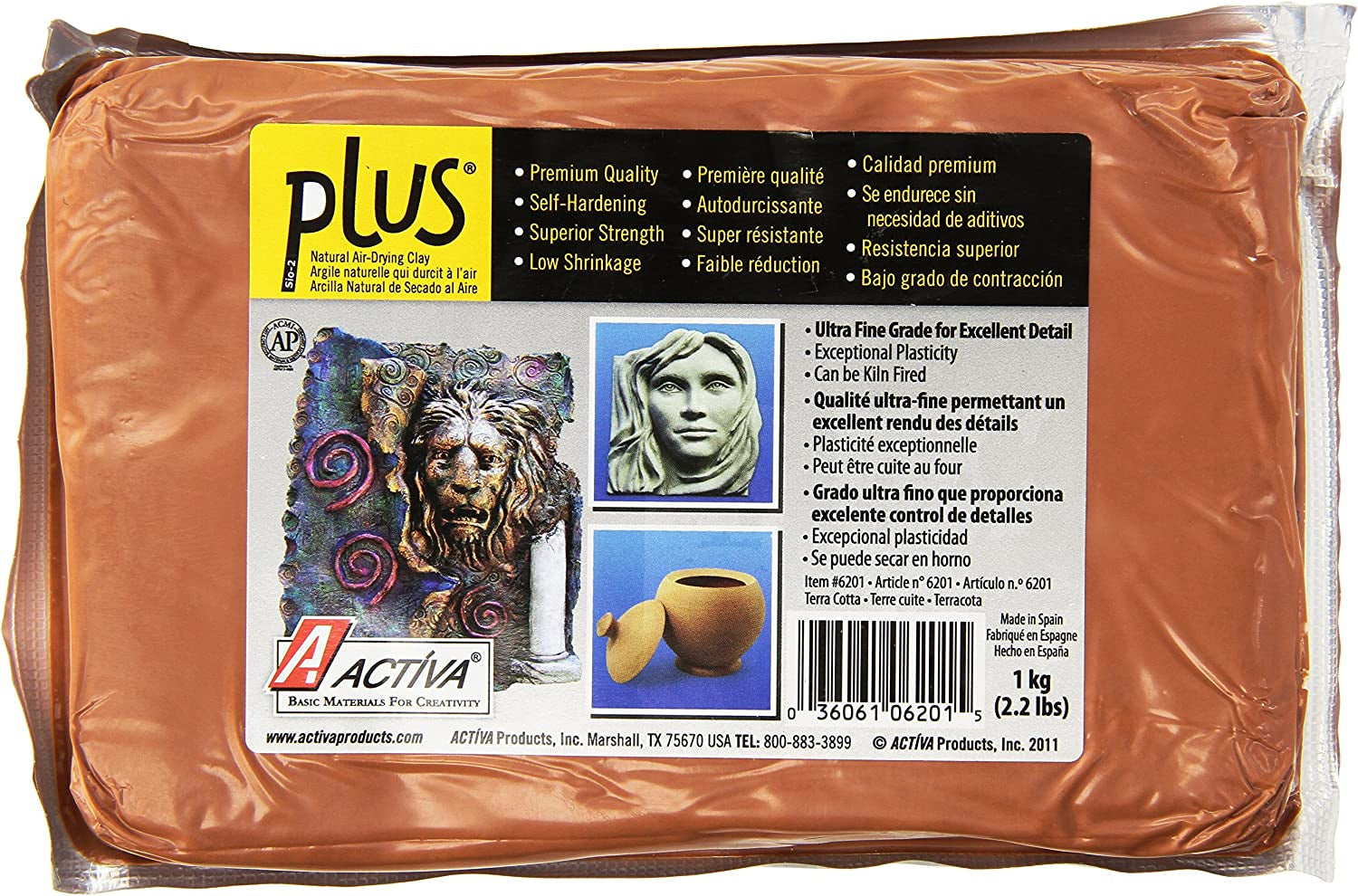 plus Clay Natural Self-Hardening Clay Terra Cotta 2.2 Pounds
