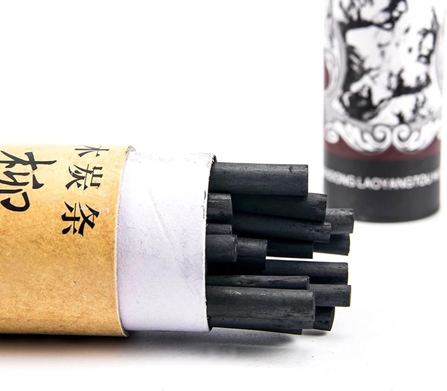 Vine Charcoal, Soft, Black 25 Charcoal Sticks for Drawing, Sketching, and Fine Art, Willow Sketch Charcoal Pencils for Drawing (5-8Mm(25Pcs))