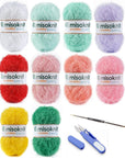 Pastel Scrubby Yarn for Dishcloths Crocheting 10 Skeins Package (Type B) - Polyester 100%, 1.4Oz(40G) Each, 98 Yards per Skein