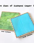 Double Edged Scalloped Copper Foil Tape for Stained Glass, DIY Handicrafts, Crafting (Small Scalloped)