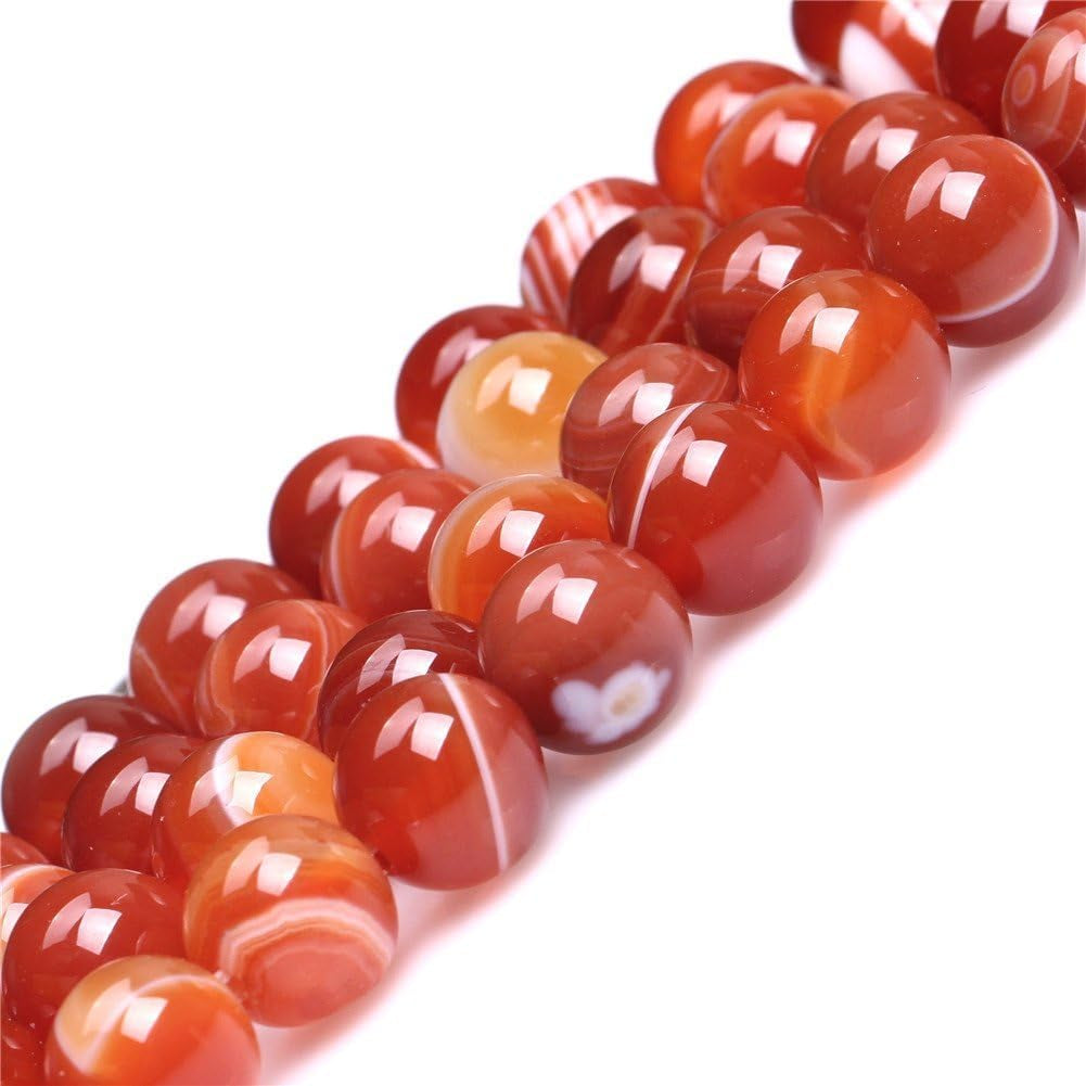 12Mm Natural Indian Agate Beads round Gemstone Loose Beads for Jewelry Making (31-33Pcs/Strand)