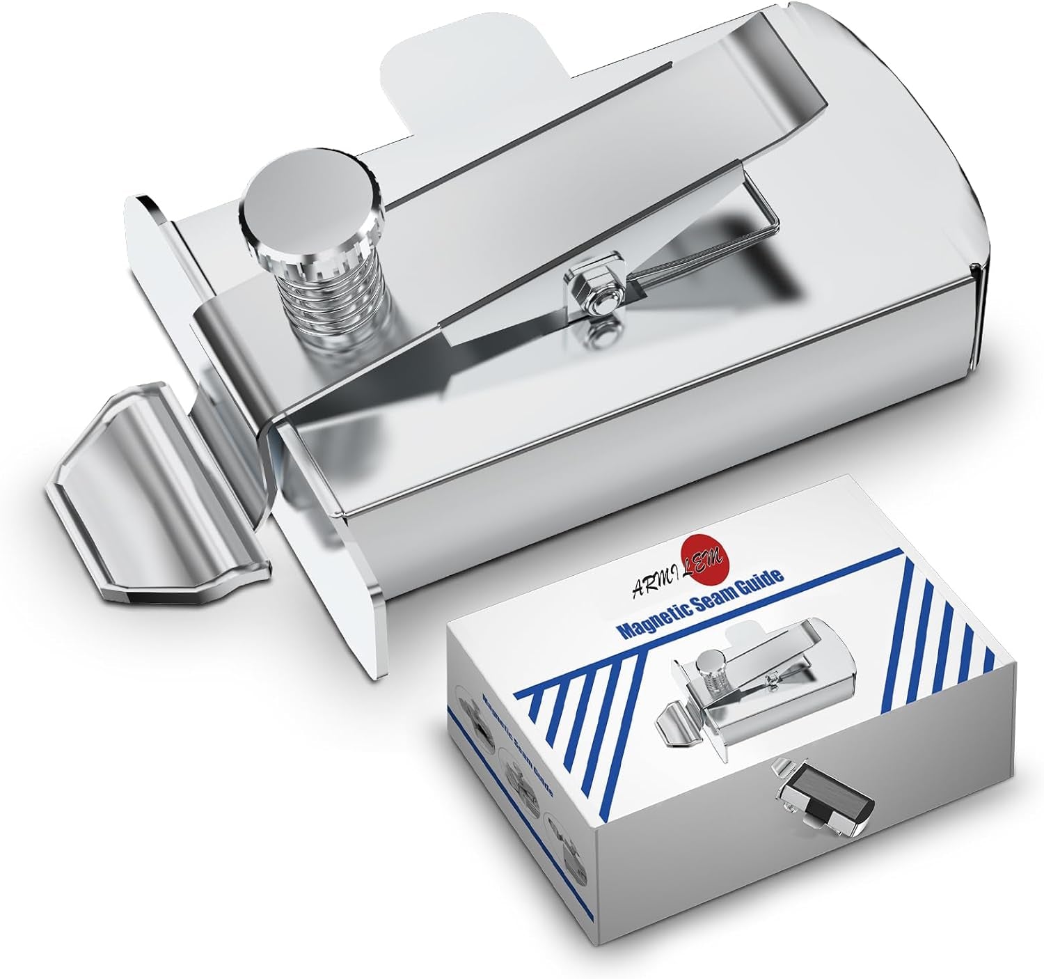 Magnetic Seam Guide for Sewing Machine, Magnetic Seam Guide with Clip, Multifucntional Seam Guide, Hemmer Guide, Magnet Hem Guide for Sewing Machine, Universal Sewing Accessories and Supplies