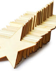 Wooden Stars for Crafting, 24-Pack Unfinished Wood Star Cutouts, 4 Inches