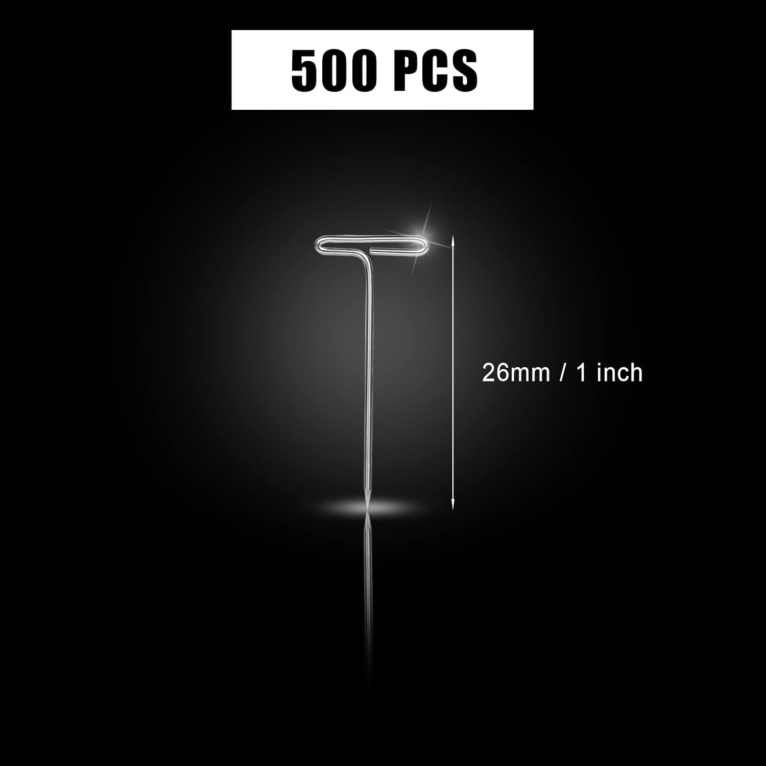 500 Pcs Wig Pins, 1 Inch Jewelry T Pin, Metal Sewing Pins for Wig, Sewing Jewelry Hanging Picture (Silver)