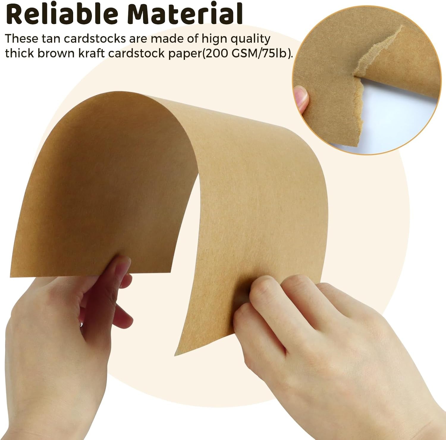 200 Sheets Brown Kraft Cardstocks, Letter Size Thick Paper Cover Card Stock Printer Paper for Craft Scrapbooking, DIY Cards Making, 8.5" X 11" (Brown)