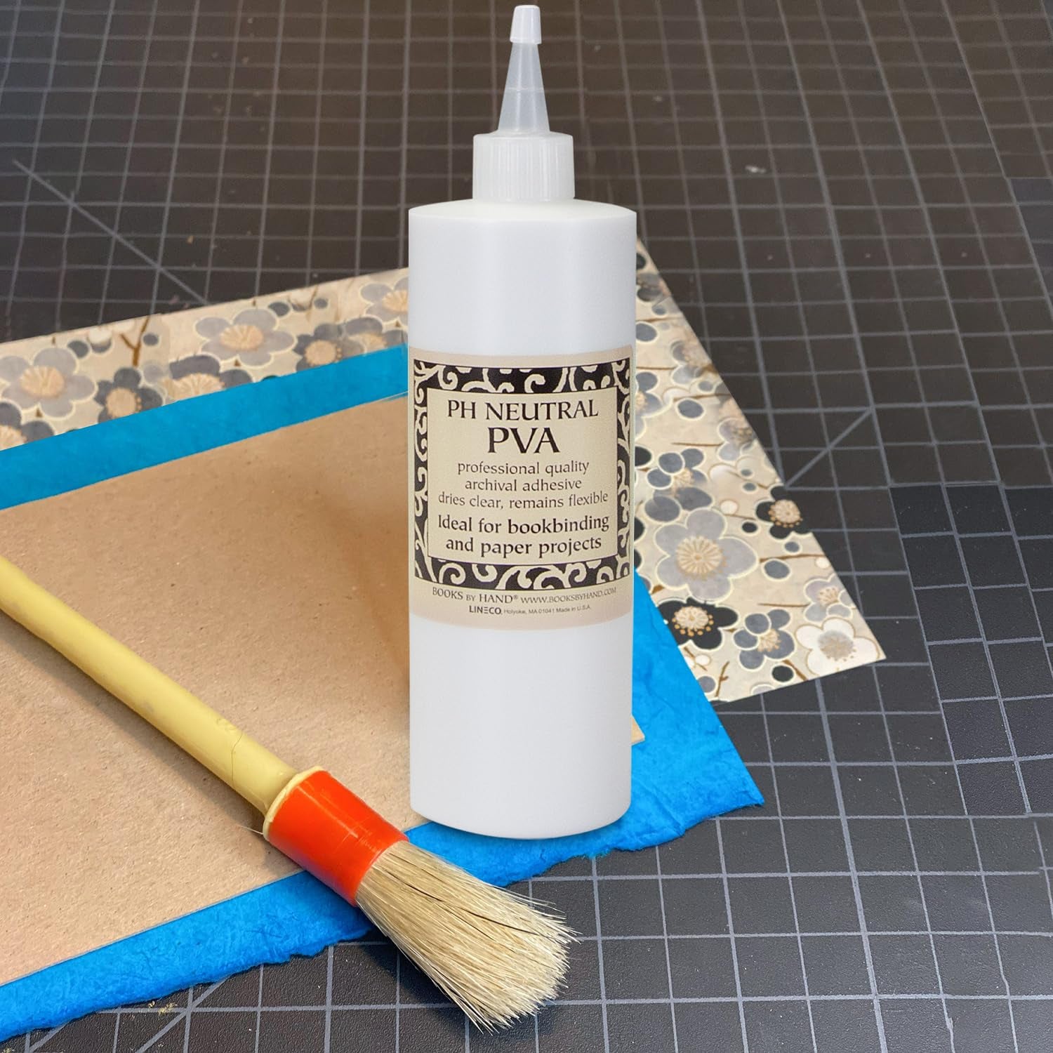 Books by Hand Ph Neutral Adhesive, Archival Quality Acid-Free Dries Clear and Quick Water Soluble Lay-Flat Property, 16 Ounces (1 Pack)