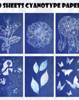 40 Sheets Sun Print Paper Kit Cyanotype Paper, A5 Sun Art Paper, High Sensitive Nature Sun/Solar Activated Sun Printing Art Drawing Paper for Arts Crafts DIY Project (5.8X 8.3 Inch)