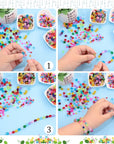 900 Pieces 3 Size Faceted Bicone Crystal Beads Bicone Mix Color DIY Craft Beads for Bracelet Necklace Earring Jewelry Making