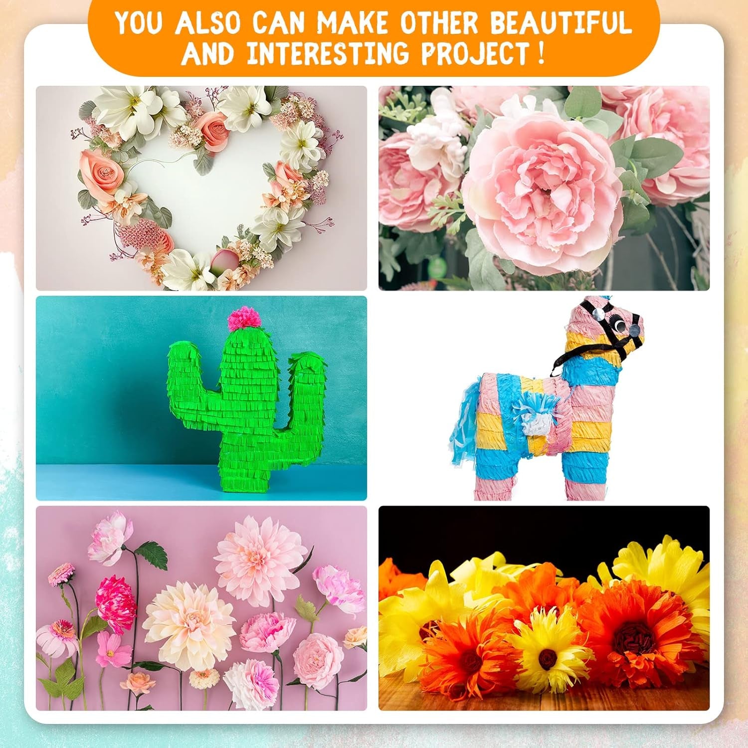 18 Rolls Crepe Paper Roll 20 Inch 8 Feet Wide Crepe Paper Streamer 70G DIY Flower Paper for Birthday Party Wedding Festival Ornament, 18 Colors