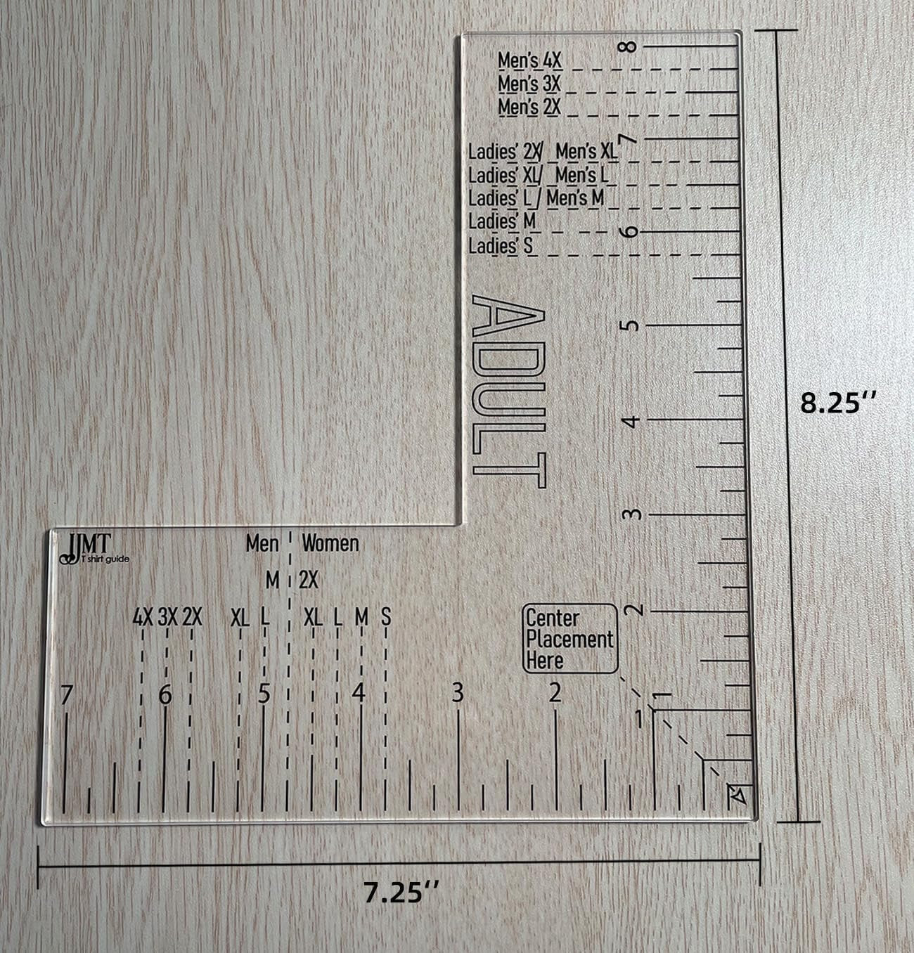 Left Chest Logo Placement Tool for Heat Press, Acrylic T Shirt Ruler for Adult Size