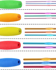 5PCS Crochet Hook Grips Crochet Hook Holder –EVA Crochet Hook Grips for Arthritis Crafting Enthusiasts Fit for Handle Full Set 2Mm-10Mm (Multi)