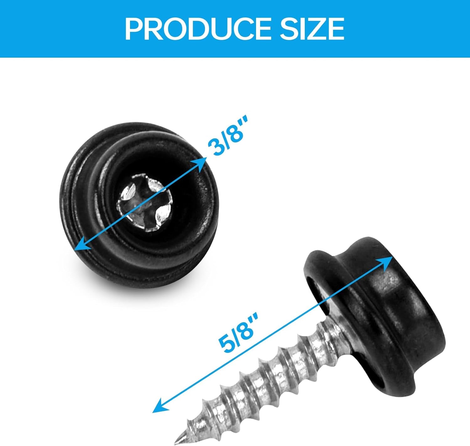 100PCS Stainless Steel Screws Marine Grade Boat Canvas Snaps 3/8"Socket with Stainless Steel 5/8"Screw, Snaps for Boat Cover, Snap Screw Stud, Made of High-Quality Materials(Black-100Pcs)