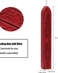 6PCS Blood Red Sealing Wax Sticks with Wick, Suitable for Envelope, Invitation, Gift Wrapping, Wine Bottle, Tea or Cosmetics Box