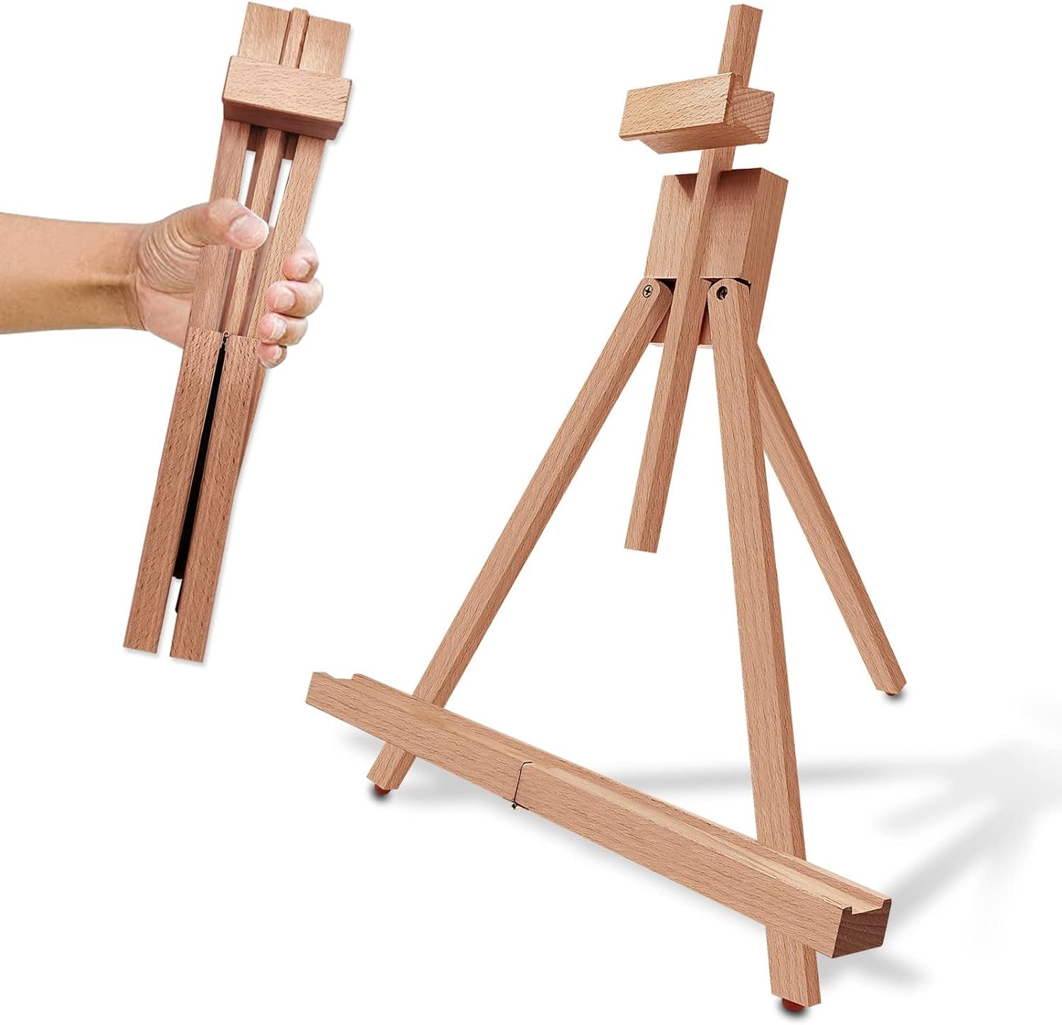 Art Easel (2 Pack) A-Frame Painting Easel, Wood Display Stand Holding Canvas up to 22" High, Portable Tabletop Easel and Sign Holder, Folding Travel Easel, Easy to Carry