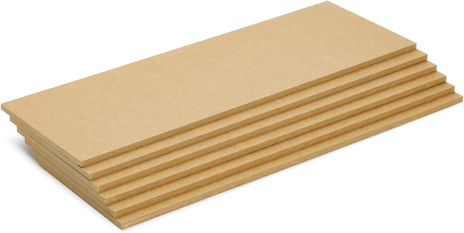 6 Pack Unfinished Wood Planks for Crafts, Wall Decorations, Rectangular MDF Board 1/4 Inch Thick for DIY Projects, Art Classes, Carpentry, Painting (5 X 15 Inches)