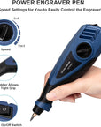 25W Engraving Pen, 6 Speed Power Engraving Tool, Handheld Engraver Pen with Tungsten Carbide Steel Bits for Wood Metal Glass Professional Etching Tool