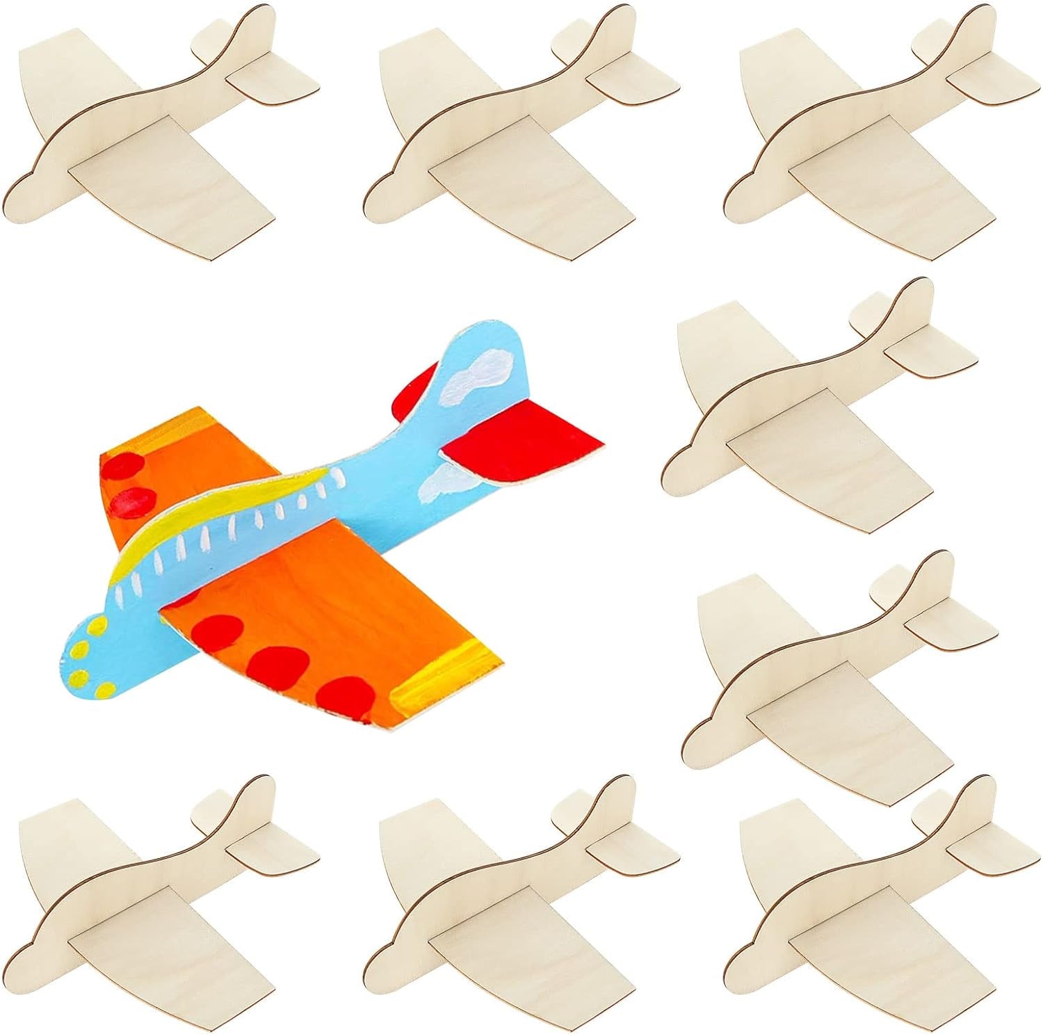 20 Pack DIY Model Wooden Airplane Nature Wood Plane Balsa Wood Planes Handicraft Plane for Birthday Carnival Party