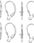 8Pcs 925 Sterling Silver Leverback French Earring Hooks with Open Loop 10X17Mm Hypo Allergenic Gold Dangle Ear Wire Findings for Jewelry Making