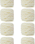 Blanket Yarn 3 Pack of 100G/3.5Oz - White Chenille Yarn 6 Super Bulky - Knitting, Crocheting & Crafts Chunky Yarn