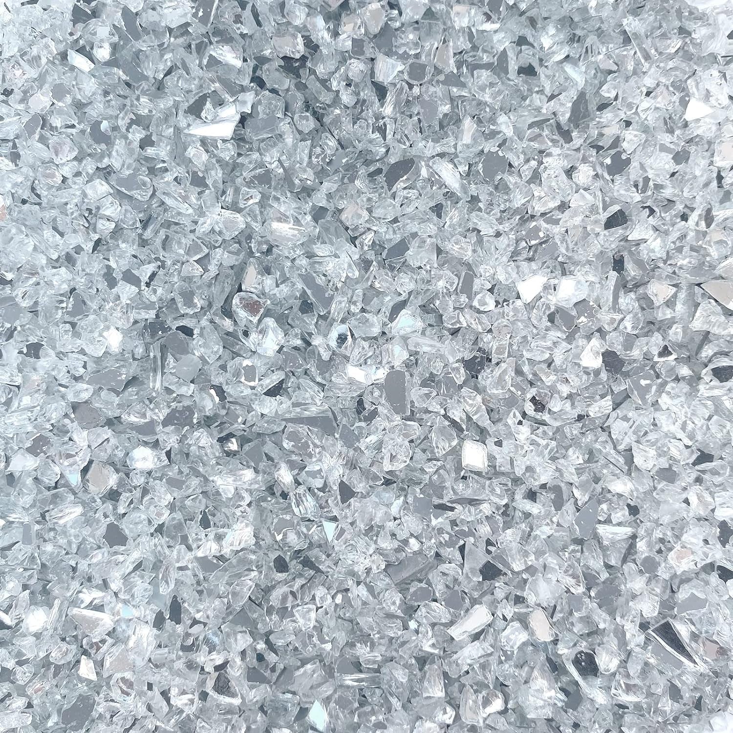 3Lb Crushed Mirror Glass for Crafts, Resin Glue Art Decorative DIY White Mirror Pieces 6-8Mm