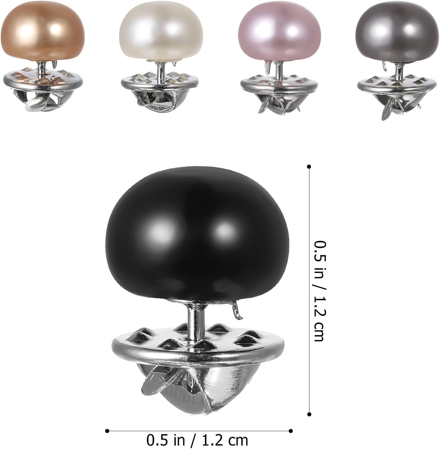 Women Shirt Brooch Pins: 25Pcs Pearl Cover up Button Pin Safety Brooch Buttons - No Sew Metal Tie Tacks Clips for Clothing Dress Supplies Decoration