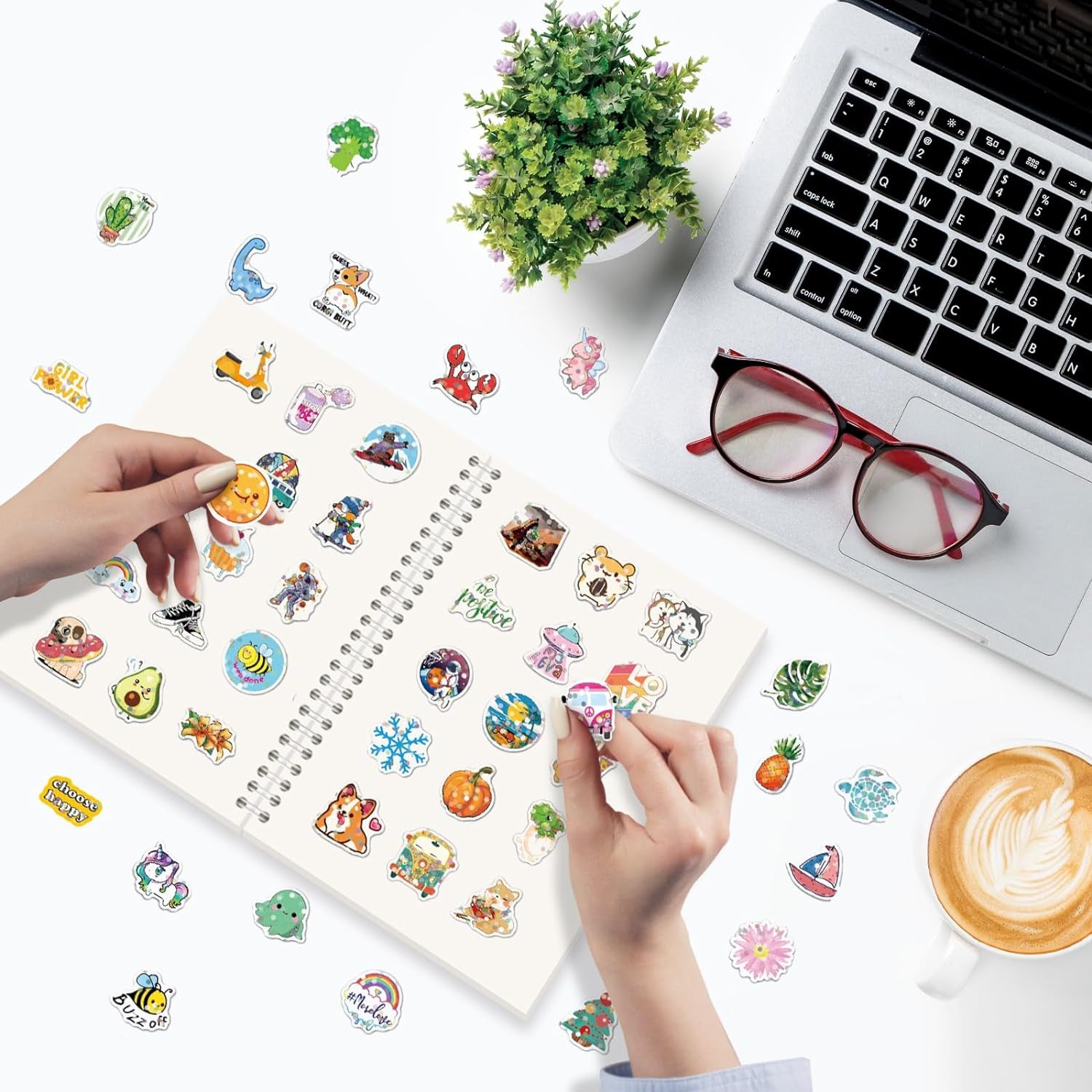 Reusable Sticker Storage Book Collecting Album Blank Stickers Organizer Book A5 Size with 40 Sheets Blank Release Paper for Stickers Holder Collection (GREEN-3)