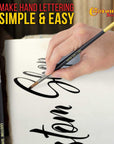 Set of 6 Lettering Quill Brushes for Sign Painting, Sizes XL, LG, MED, SM, XSM, XXSM - Brush Bristle Blend of Squirrel Taklon Hair, Professional Paint Pinstriping Striping Letter Lines Art