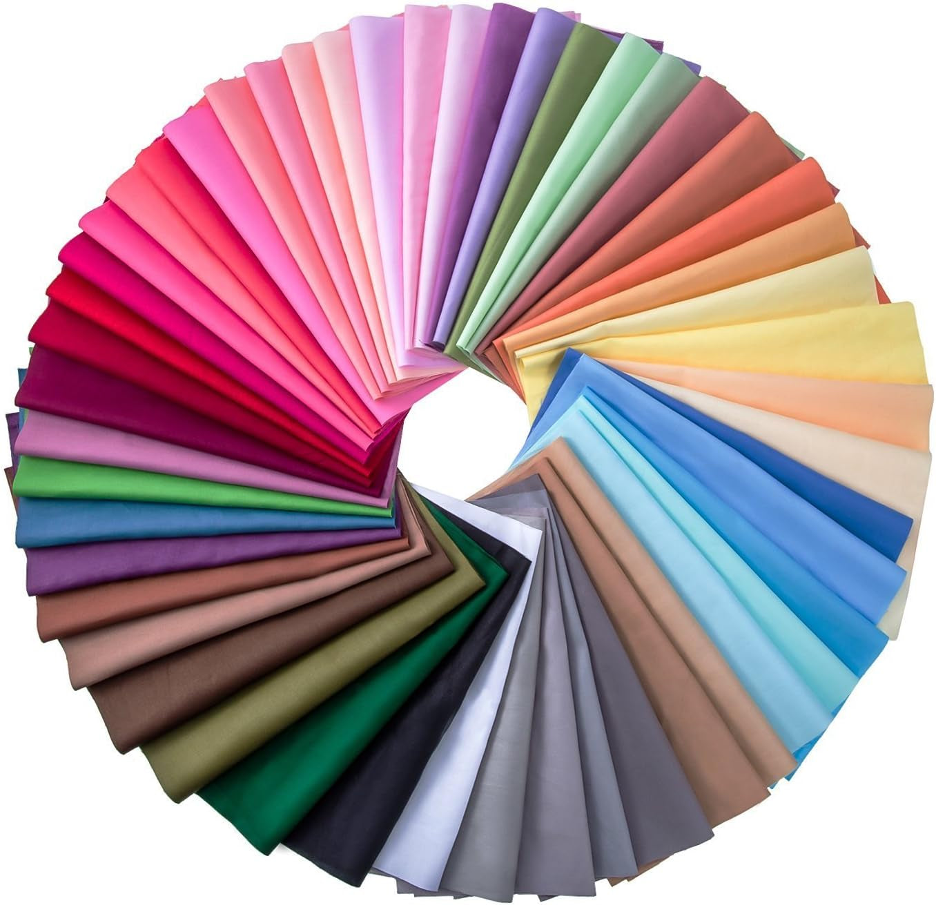 50 Pieces Multi-Colors Fabric Patchwork Mixed Squares Bundle Sewing Quilting Craft, 50 Colors (10 X 10 Cm)