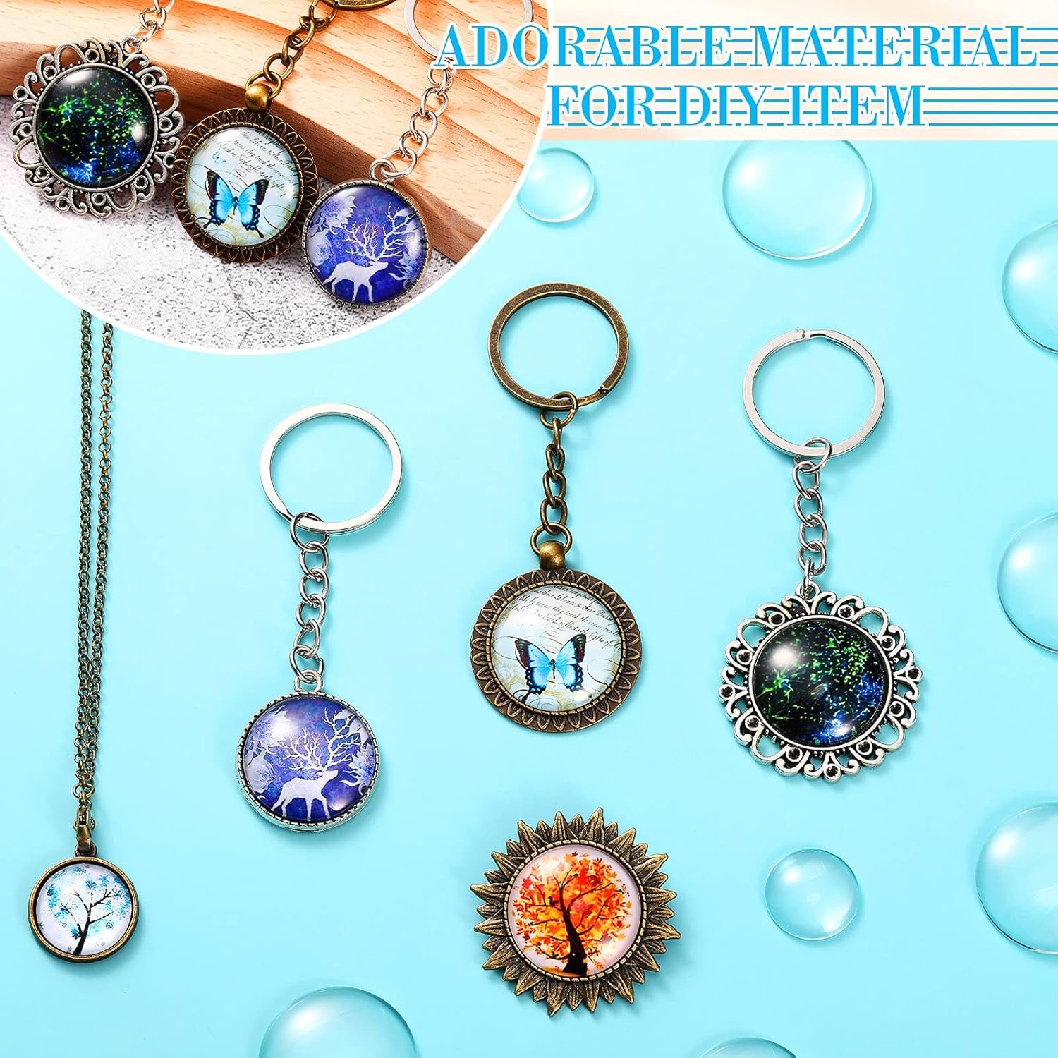 100 Pieces Transparent Glass Cabochon Dome round Cabochon Tiles for Jewelry Making Craft Transparent Half round Flat Back for DIY Earring Necklace Ring (12 Mm, 16 Mm, 18 Mm, 25 Mm, 30 Mm)