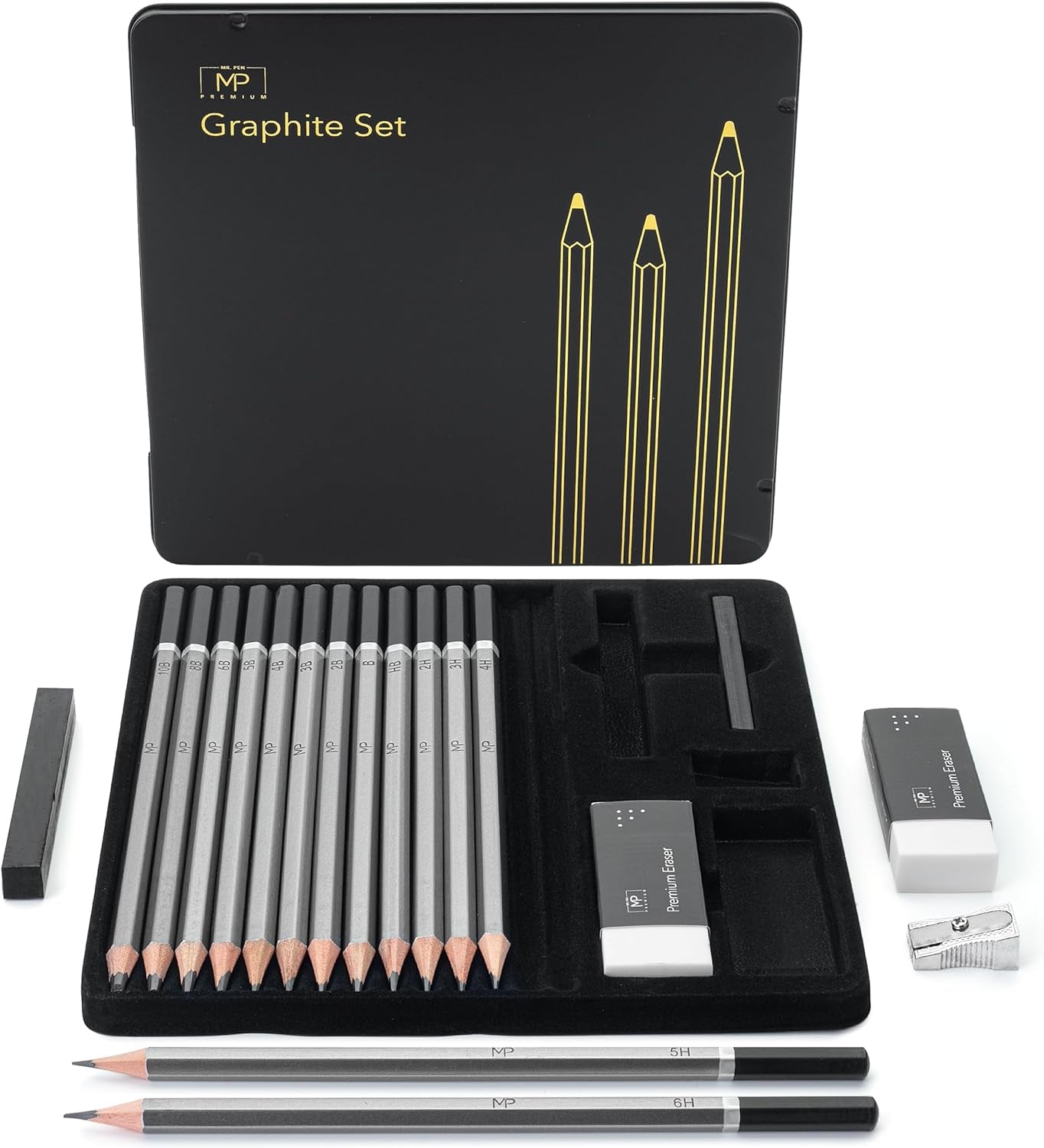 - Sketch Pencils for Drawing, 19 Pcs, Drawing Pencils for Sketching with Graphite Sticks, Erasers and Sharpener, Sketching Pencils, Art Pencils for Sketching, Graphite Pencils, Artist Pencils