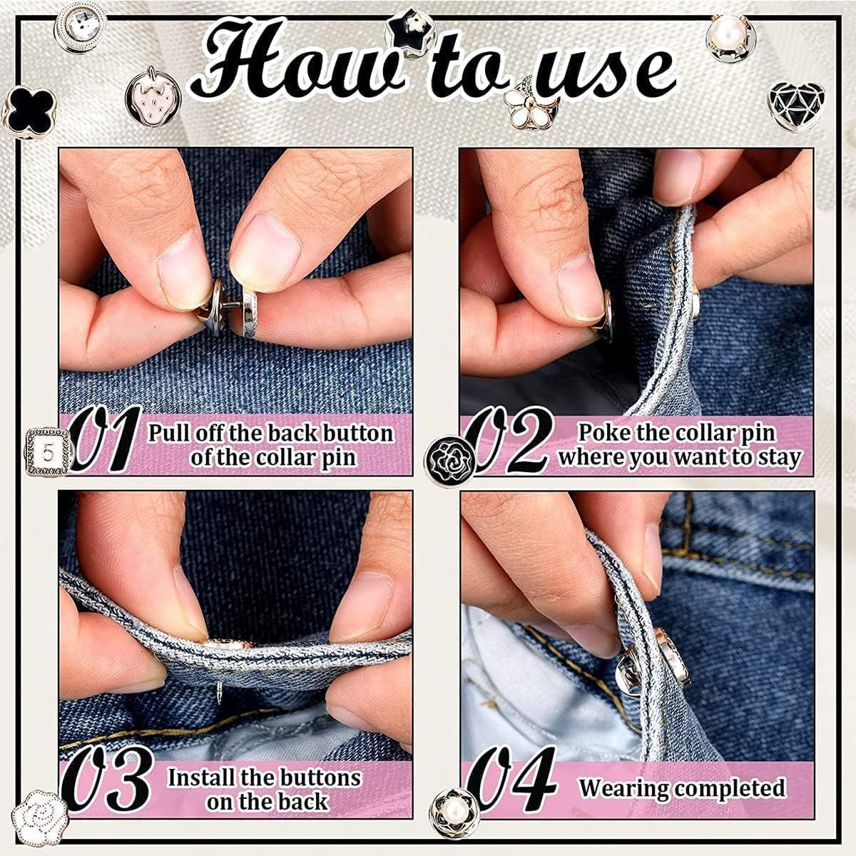 30 Sets Pearl Brooch Buttons, Cover up Buttons, No Sew Buttons Invisible Buttons for Blouses, Dresses, Sweaters, Coats, Shawls - Ideal for Women and Girls