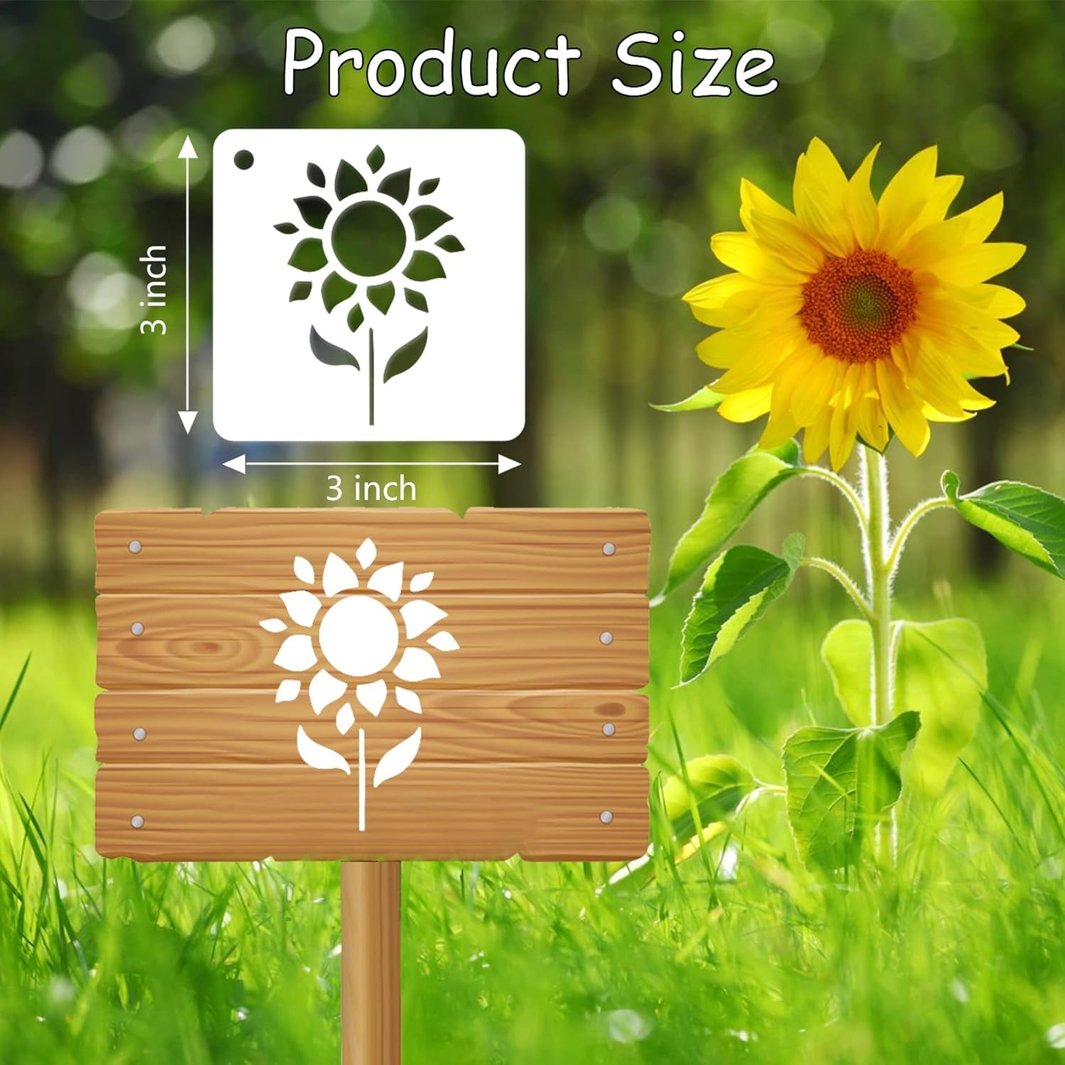 60 Reusable Flower Stencils for Painting on Wood and Canvas Sunflower Leaf Rose Bee Bird Stencil Small Craft Stencils 3X3 Inch Paint Stencils for Crafts and Home Decor