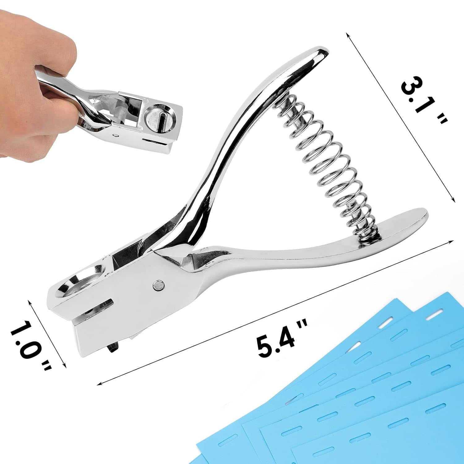 Hole Punch Slot Punch Badge Hole Punch for ID Cards,Hand Held,No Burrs Holes,One Slot Hole Puncher for ID Badges Hole Punch for Badge,Metal Hole Punch for ID Cards,Badge Holes,15Mm X 3Mm Hole