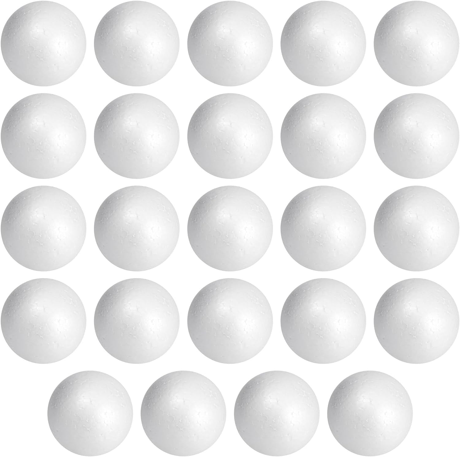 24 Pack 3 Inch Foam Balls for Crafts, Smooth Polystyrene Spheres for DIY Decorations, Classroom Projects