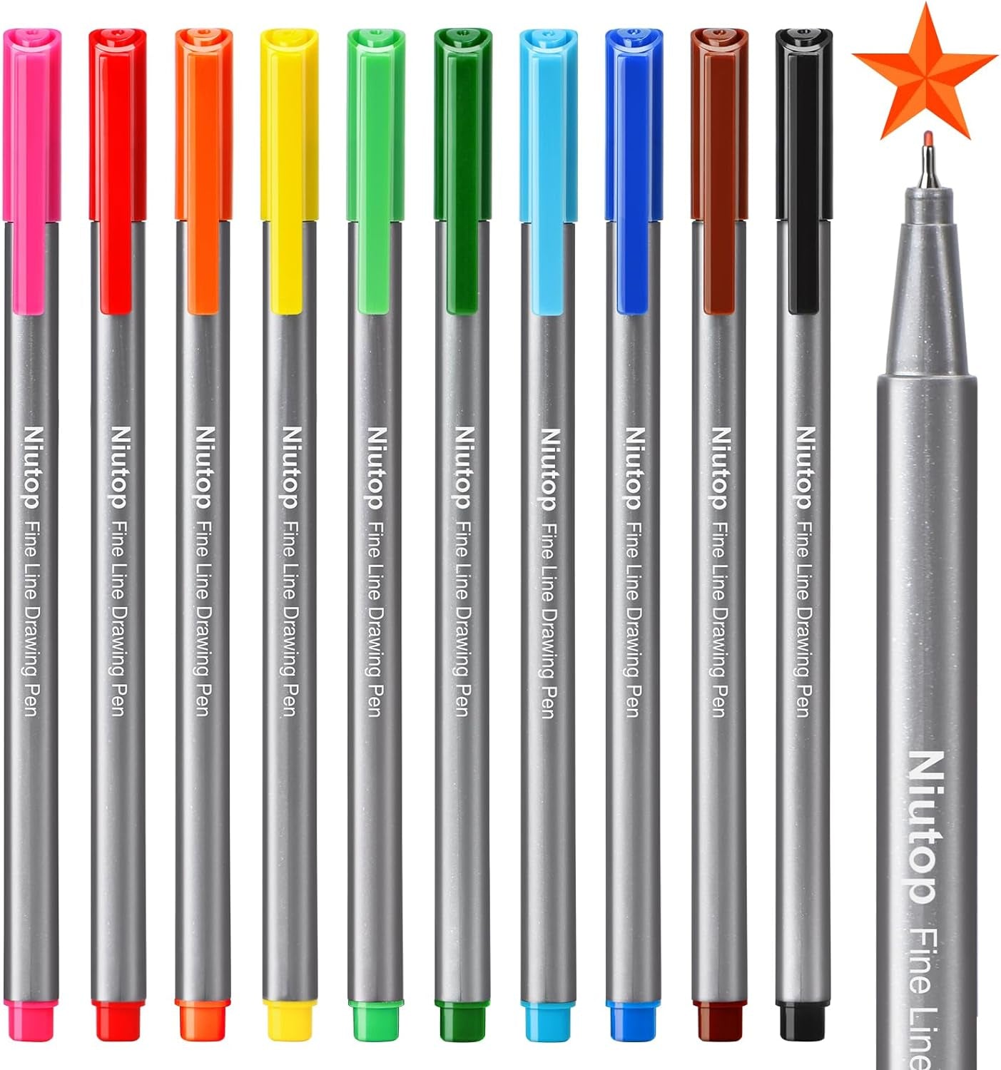 Cute Colored Pens, 10-Color Aesthetic Felt Drawing Pens Fine Tip Markers, Bible Accessories Journaling Marker Pen Set, Back to School Supplies, Gifts, Art Supplies for Adults Kids