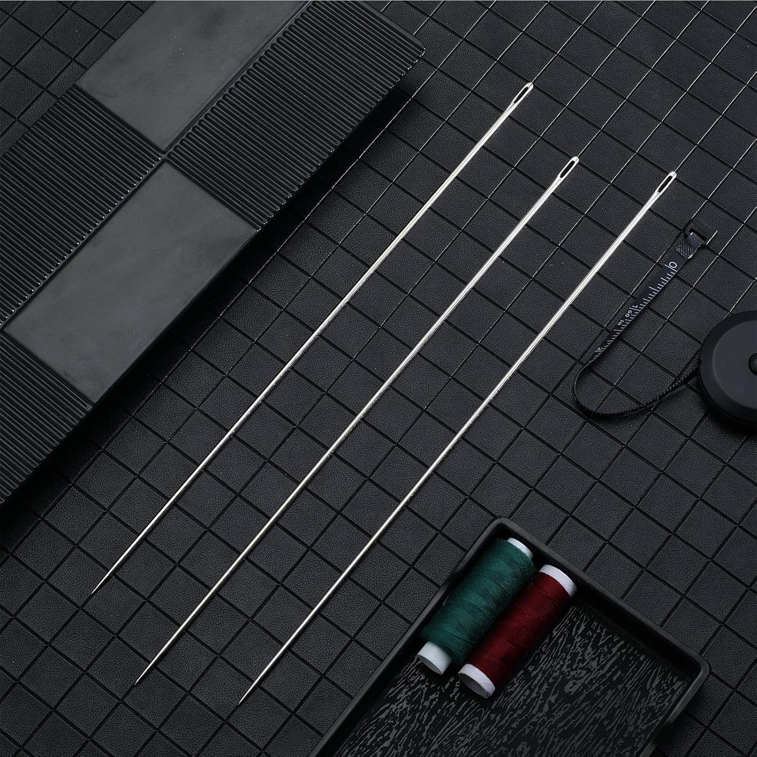 3 Pieces 12 Inch Upholstery Needle Extra Long Sewing Needles for Crafts Stainless Steel Straight Hand Upholstery Needle for Tufting Webbing,Sewing Edges and Stitching through Padding, Arts Projects